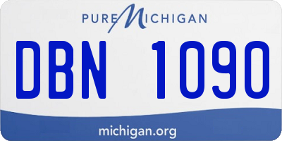 MI license plate DBN1090