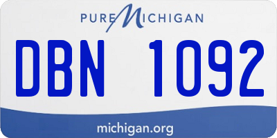 MI license plate DBN1092