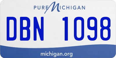 MI license plate DBN1098