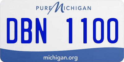 MI license plate DBN1100
