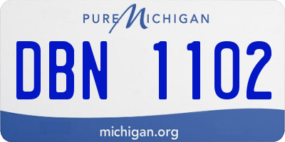 MI license plate DBN1102