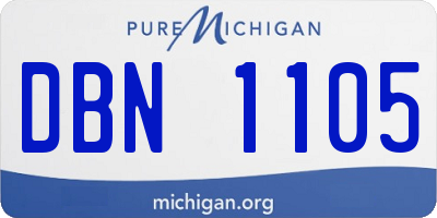 MI license plate DBN1105