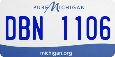 MI license plate DBN1106