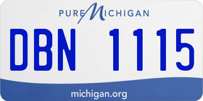MI license plate DBN1115