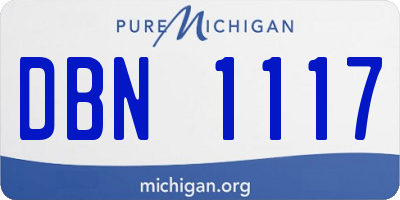 MI license plate DBN1117
