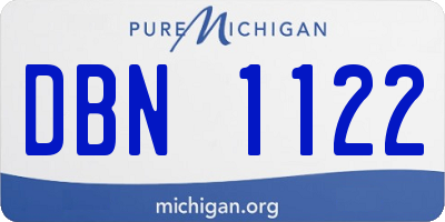 MI license plate DBN1122