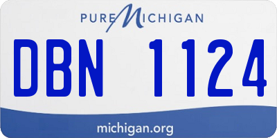 MI license plate DBN1124
