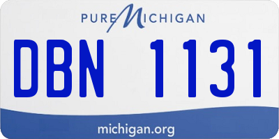MI license plate DBN1131