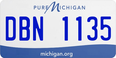 MI license plate DBN1135