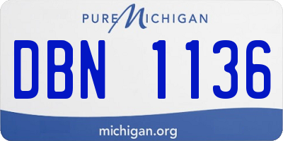MI license plate DBN1136