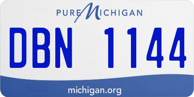 MI license plate DBN1144
