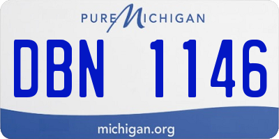 MI license plate DBN1146