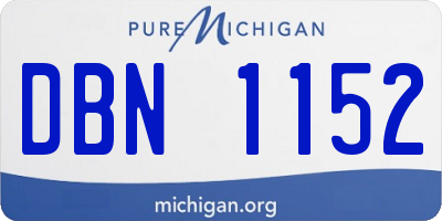 MI license plate DBN1152
