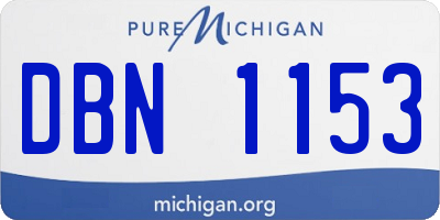 MI license plate DBN1153