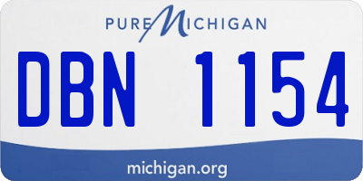 MI license plate DBN1154