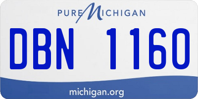 MI license plate DBN1160