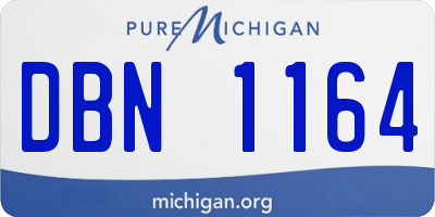 MI license plate DBN1164
