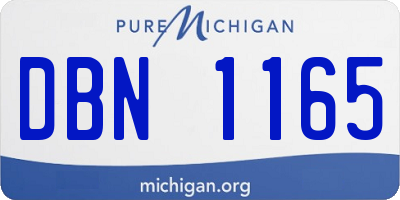MI license plate DBN1165