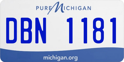 MI license plate DBN1181