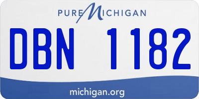 MI license plate DBN1182