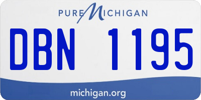 MI license plate DBN1195