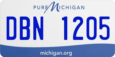 MI license plate DBN1205