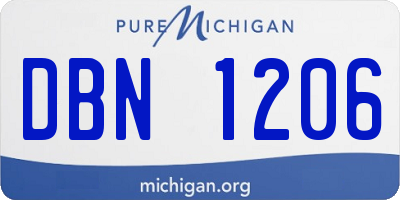 MI license plate DBN1206