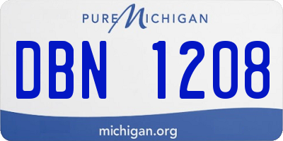 MI license plate DBN1208