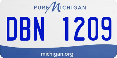 MI license plate DBN1209