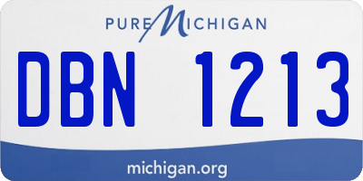 MI license plate DBN1213