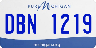 MI license plate DBN1219