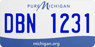 MI license plate DBN1231