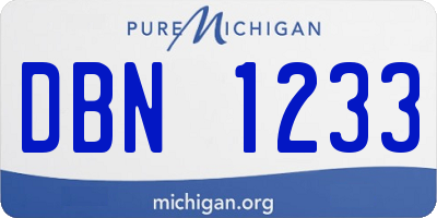 MI license plate DBN1233