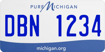 MI license plate DBN1234