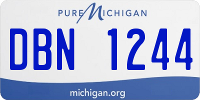 MI license plate DBN1244