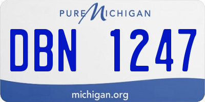 MI license plate DBN1247