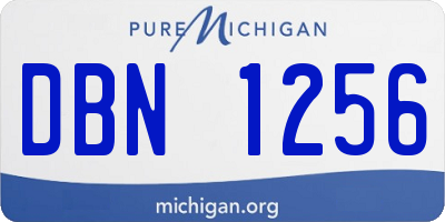 MI license plate DBN1256