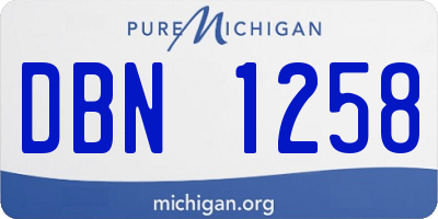 MI license plate DBN1258