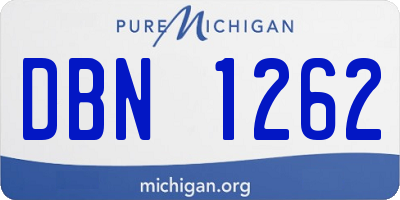 MI license plate DBN1262