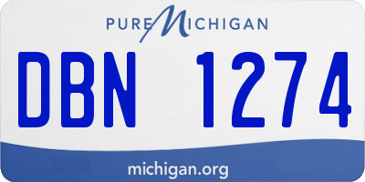 MI license plate DBN1274
