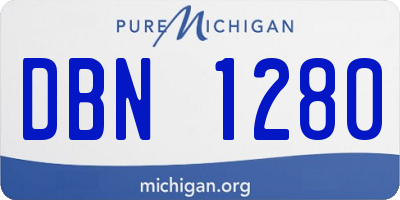 MI license plate DBN1280