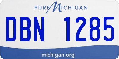 MI license plate DBN1285
