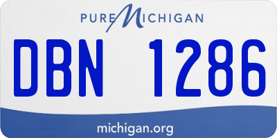 MI license plate DBN1286