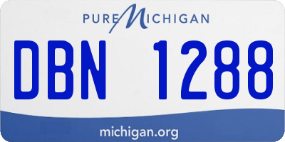 MI license plate DBN1288