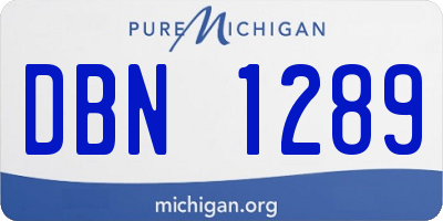 MI license plate DBN1289