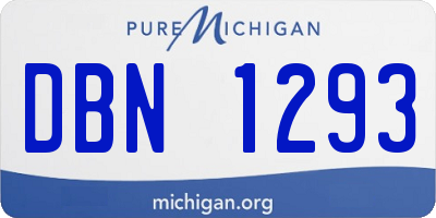 MI license plate DBN1293