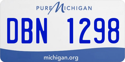 MI license plate DBN1298