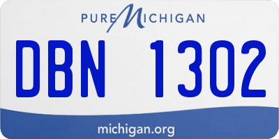 MI license plate DBN1302