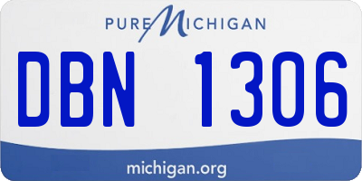 MI license plate DBN1306