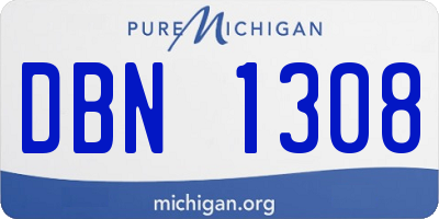 MI license plate DBN1308